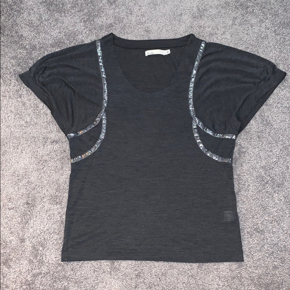 Madewell Metallic Trim Top
